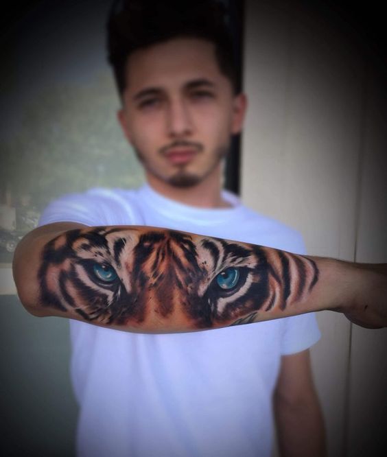 Tatuaje De Tigre Antebrazo A Color