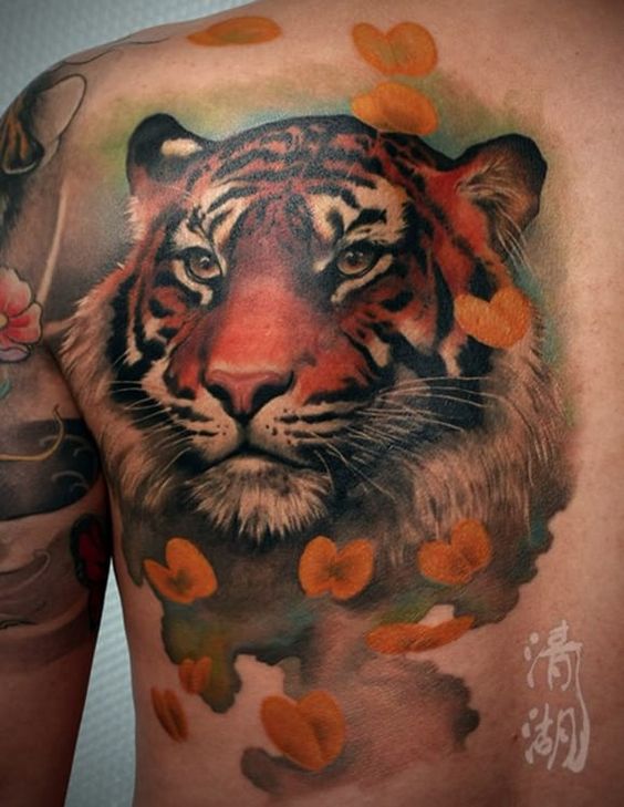 Tatuaje De Tigre Estilo 3d A Color