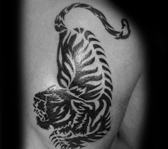 Tatuaje De Tigre Tribal Completo