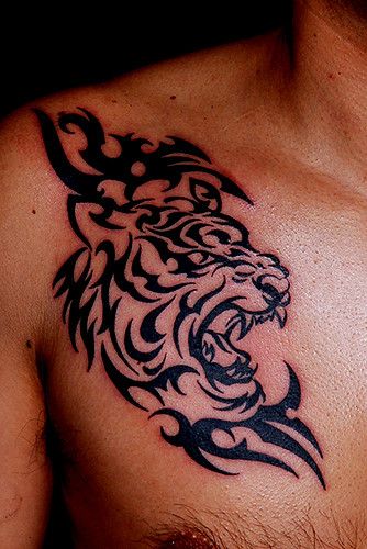 Tatuaje De Tigre Tribal