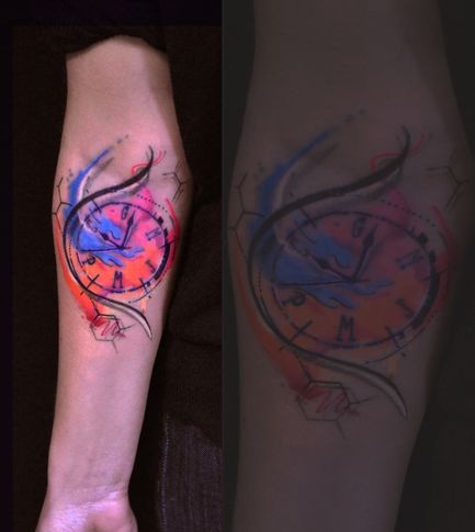 Tatuajes De Reloj Acuarela (7)