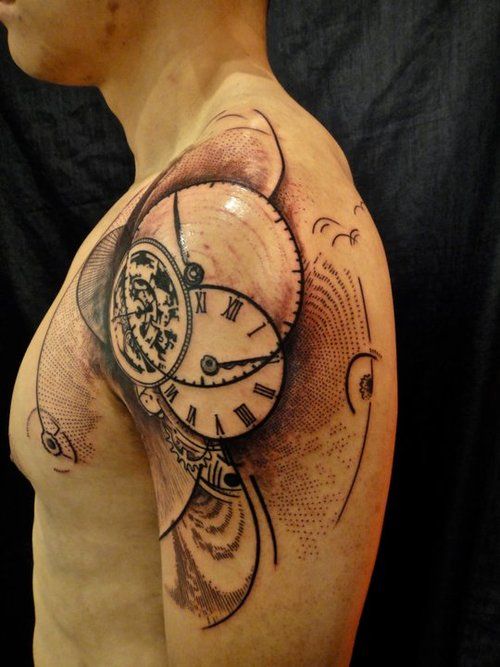 Tatuajes De Reloj En El Hombro (6)