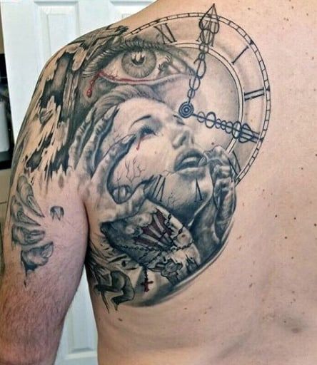 Tatuajes De Reloj En El Hombro (8)