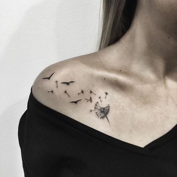 Tatuaje De Diente De Leon Para Mujer (7)