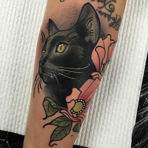 Tatuajes de Gatos 【 Diseños y Significados de este misteriosos felino 】