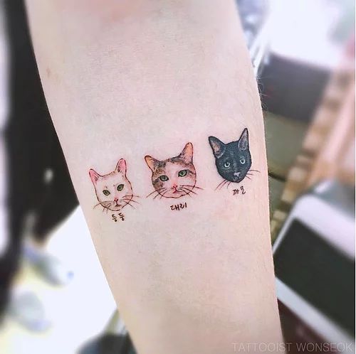 Tatouage Chat Minimaliste (4)