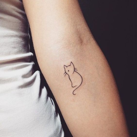 Tatouage Chat Minimaliste (6)