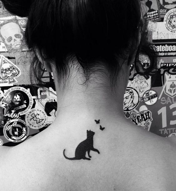 Tatouage Chat Minimaliste (7)