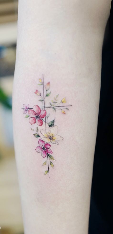 Tatouage Crois Fleur (6)