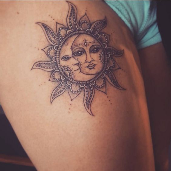 Tatouage Lune Soleil Femme (15)