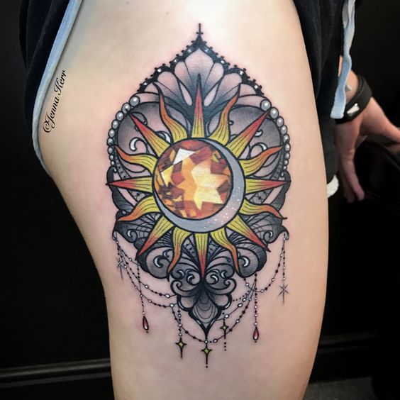 Tatouage Lune Soleil Femme (5)