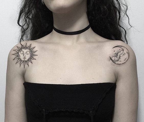 Tatouage Lune Soleil Femme (7)