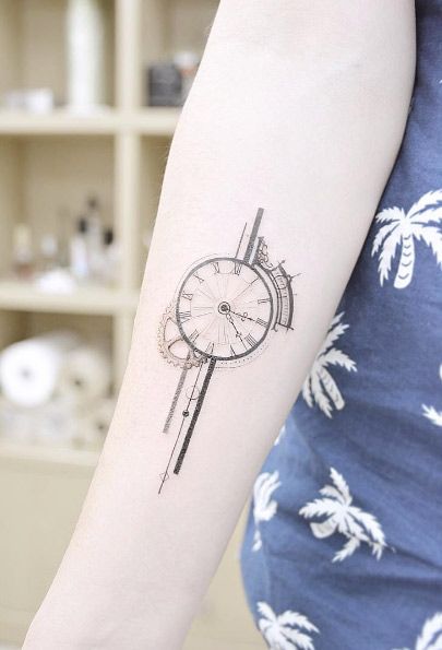 Tatouage Montre A Gousset Femme (3)