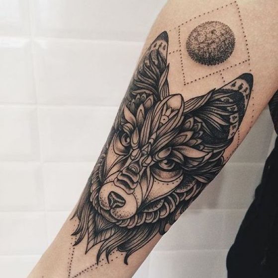 diseño de tatuaje para lobos